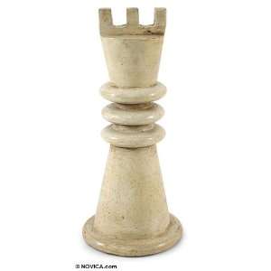   Ceramic sculpture, White Chess Tower (large)