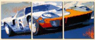 69 Ford GT40 Painting   Large Original Art by Pindar  