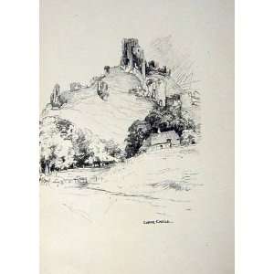    C1920 Bournemouth Corfe Castle Sketch Woollard
