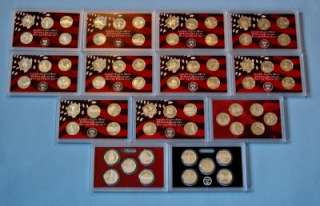 1999   2011 Silver Proof Quarter Sets  66 Coins  No Box  