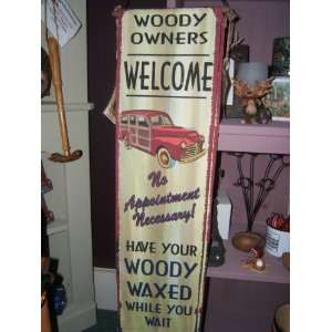  Woody Serviced Here~ Clipper Canvas Wall Hanging