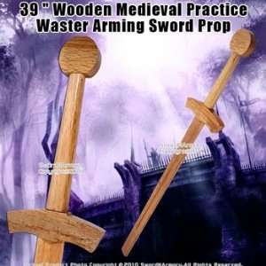  38  Wooden Medieval Practice Waster Arming Sword Prop 