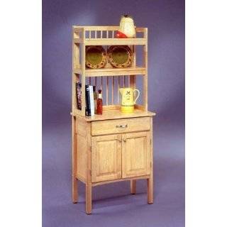   Wood Bakers Rack with Hutch