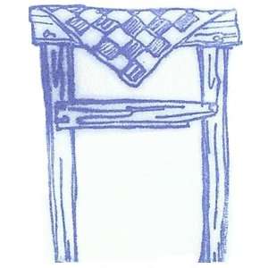  Country Wooden Table w/ Tablecloth Unmounted Rubber Stamp 