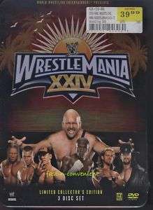 WWE WRESTLEMANIA XXIV DVD COLLECTORS TIN 3 DISC SEALED  