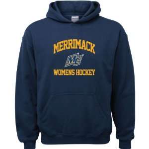  Merrimack Warriors Navy Youth Womens Hockey Arch Hooded 