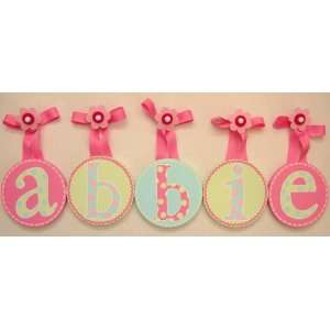 Abbies Hand Painted Round Wall Letters:  Home & Kitchen