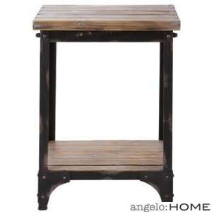  angelo:HOME Bowery End Table in Distressed Natural Finish 