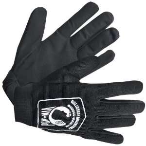 Xelement Black Stretch Motorcycle Wrist Gloves with POW/MIA Graphics 