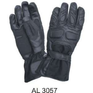   : Padded Riding Gloves Leather/Cordura Combo W/Velcro Tab: Automotive