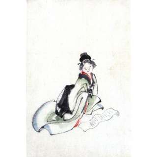 Japanese Geisha Art Ukiyo e Watercolor Antique Prints  