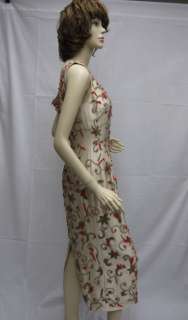 St John Knit COUTURE Cream Red Beaded NWOT Dress Size 6  