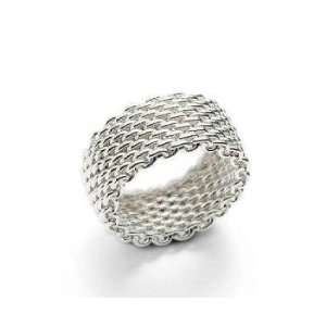 Stunning Mesh Somerset Ring Ladies Size 8 Silver 