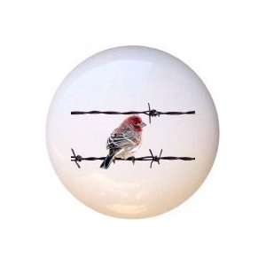  Birds Bird on Barbed Wire Fence Drawer Pull Knob