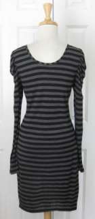 Gorgeous REISS Gray & Black Strpped Shift Dress Sz M  