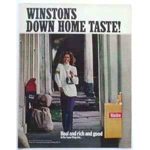 1971 Winston Cigarettes Down Home Taste Print Ad (890)  