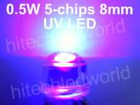 10p 0.5W 5chip 10mm Warm White LED Lamp Light Bulb 40lm  