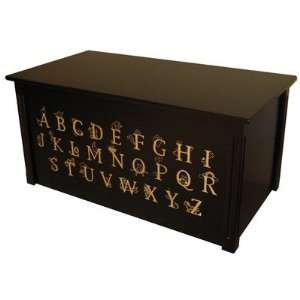  Dream Toy Box Espresso Toy Box with Engraved Alphabet 
