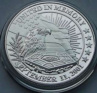 WTC 9/11 UNITED WE STAND SILVER COMMEMORATIVE COIN NEW  
