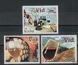 CUBA 2002 EXPOVID WINE EVENT CIGAR SET SC 4209 4211 MNH  