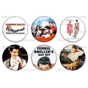  Set of 6 FERRIS BUELLERS DAY OFF Pinback Buttons 1.25 