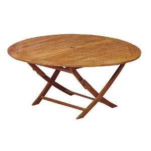  47 Acacia Wood Round Folding Table Outdoor Patio 