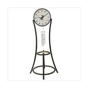    Standing Art Deco Clock with Wind Chimes: Patio, Lawn & Garden