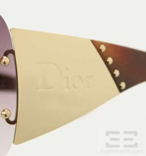   Dior Brown & Gold Wrap Around Diorito Shield Sunglasses LRT94  