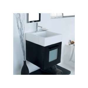    01 Wall Mount Vanity W/ Chrome Pull & Frosted Galss Insert In Door