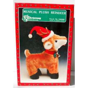    Musical Retired Animated Plush Reindeer Red Nosed: Toys & Games