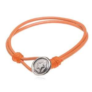  Kids Orange Leather Girl Power Bracelet Jewelry