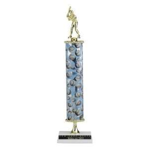  Single Column Action Sport Trophy w/Beaded Riser & Plain 