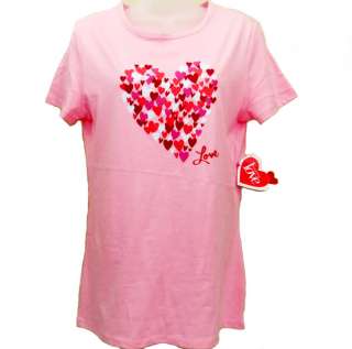Womens Valentines Day T Shirt Multi Heart Pile 3XL  
