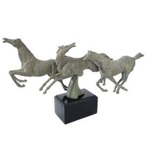 Wild Stallion Horses Statue 