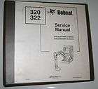 bobcat 320 322 excavator service repair shop manual copyright 2004