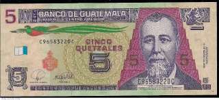 Guatemala 5 Quetzales NEW Banknote unc 2008  