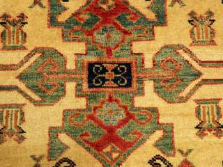   Handmade Vegetable Dye Hand Spun Wool Afghan Kazak Rug  