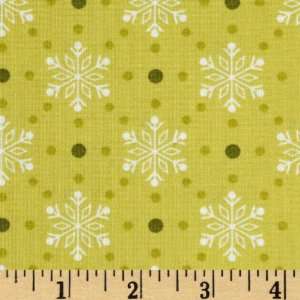  44 Wide Hip Holidays Snowflakes Chartreuse Fabric By The 