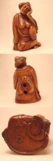 Boxwood Wood Netsuke MERMAID Carving WN611  