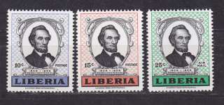 Liberia 385 386 & C122 President Lincoln VF MNH  