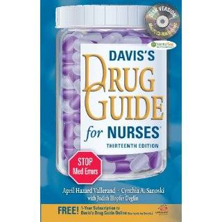 Daviss Drug Guide for Nurses with CD Paperback by Dr April Vallerand