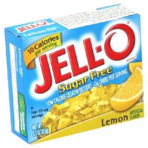 Jell o Sugar Free Low Calorie Gelatin Dessert Lemon 0.3 Oz 12 Packs 