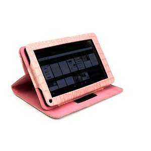   Multi Angle Pink Leather Foolio Case with Kickstand Electronics