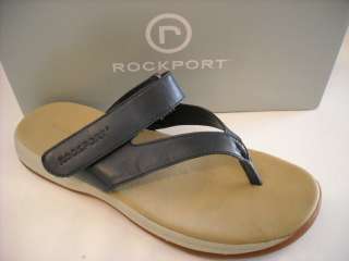 CUTE Rockport NAVY LEATHER THONG Womens SANDALS 7 NEW  