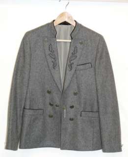 GRAY ~ WOOL Boy Women German Hunting Dinner Suit Jacket Coat 176 37 S 