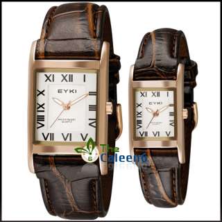 NEW Men Fashion Quartz Woman EYKI Leather Lady Wrist Watch 3 Colors 