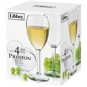  Preston 4 PC White Wine Glass Set: Kitchen & Dining