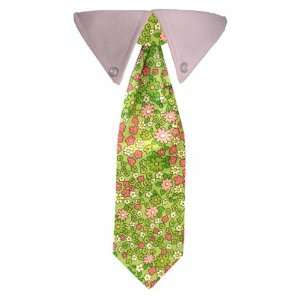  Dog Tie   Multi Flower Print Dog Tie Pink/Green   Large   Made 