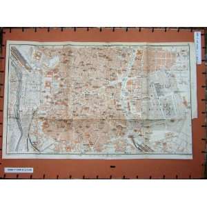 MAP SPAIN 1913 STREET PLAN TOWN MADRID CUARTEL CORREOS:  