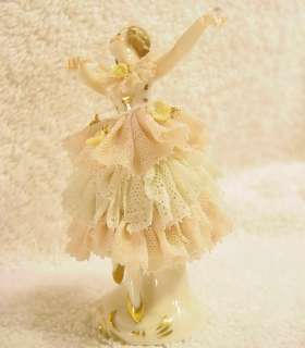 Franz Witter Dresden Lace Figurine Ballerina Dancing Woman Germany c 